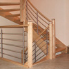 Railing with wooden handrail
